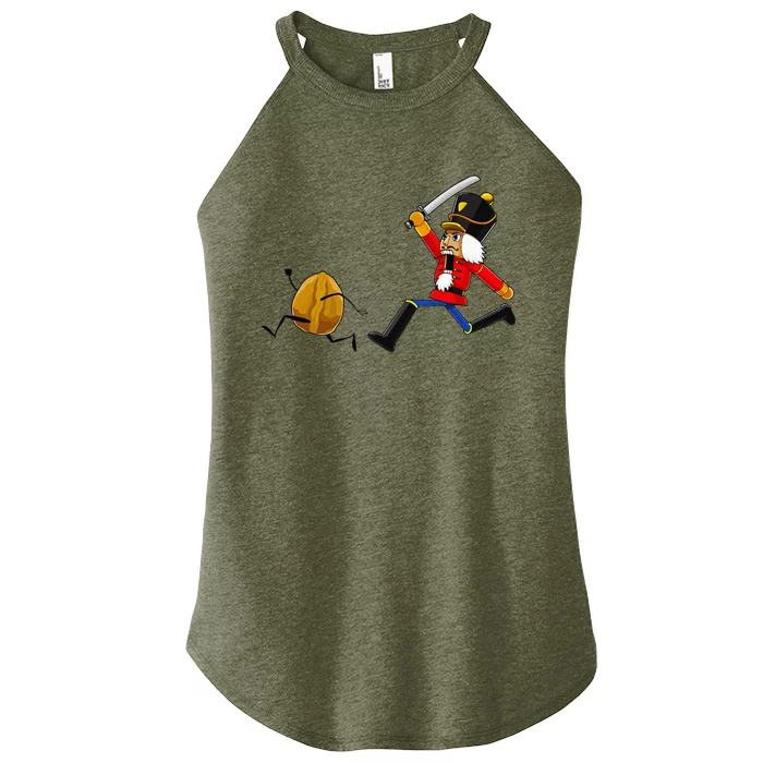 Christmas Nutcracker Sword Santa Hat Funny Gift Women’s Perfect Tri Rocker Tank