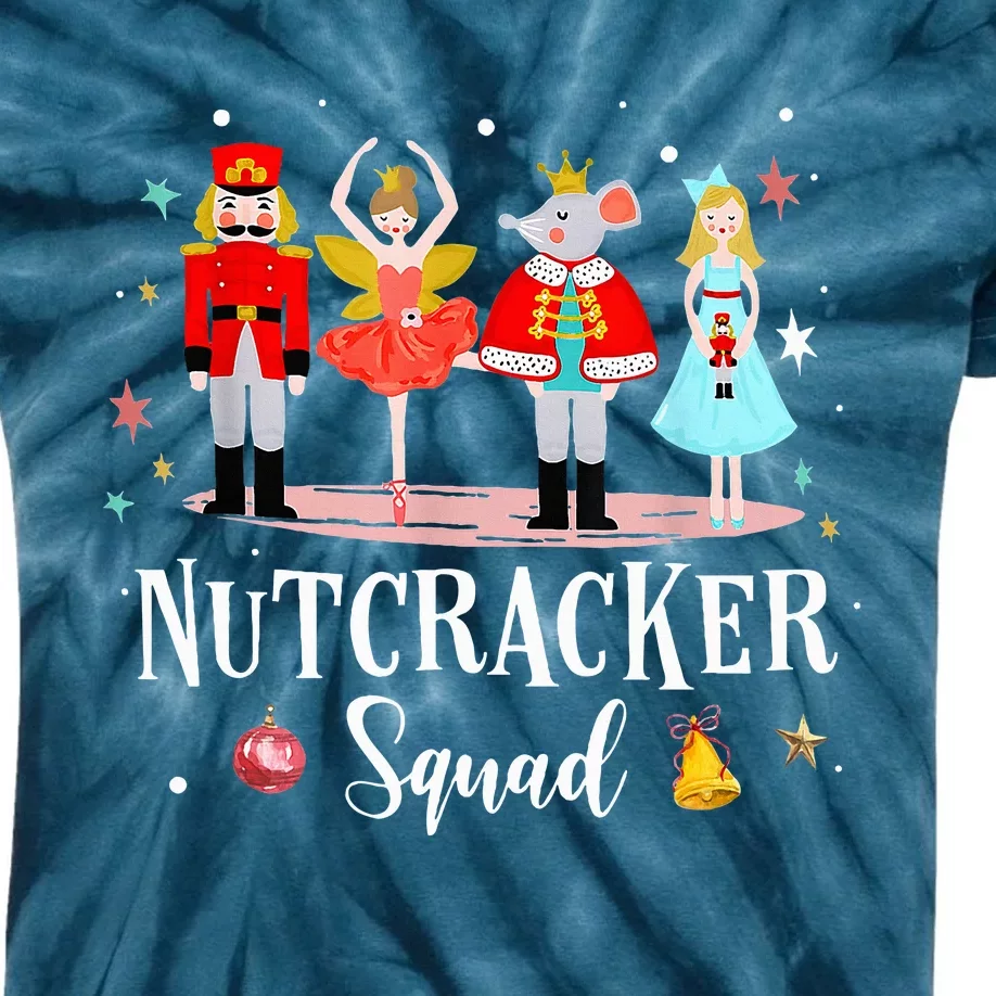 Christmas Nutcracker Squad Ballet Dance Kids Tie-Dye T-Shirt