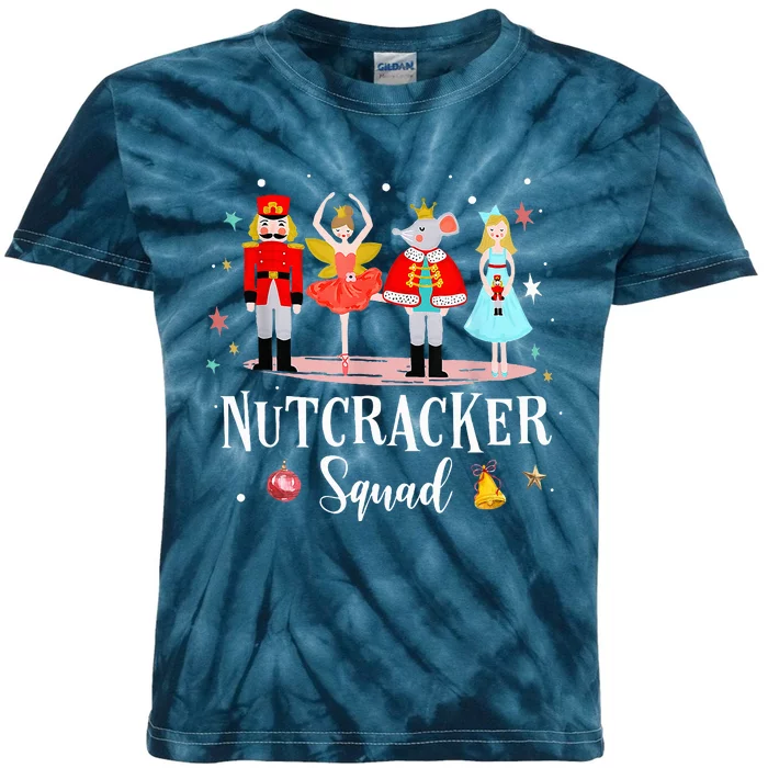 Christmas Nutcracker Squad Ballet Dance Kids Tie-Dye T-Shirt