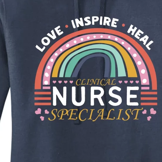 Clinical Nurse Specialist Love Inspire Heal Nursing Gift Women's Pullover Hoodie