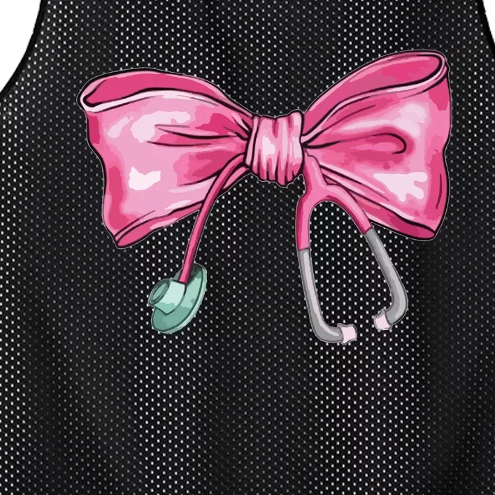 Coquette Nurse Stethoscope Bow Mesh Reversible Basketball Jersey Tank