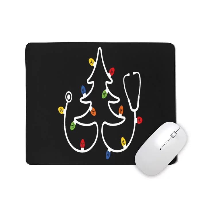 Christmas Nurse Stethoscope Christmas Tree RN Nursing Mousepad