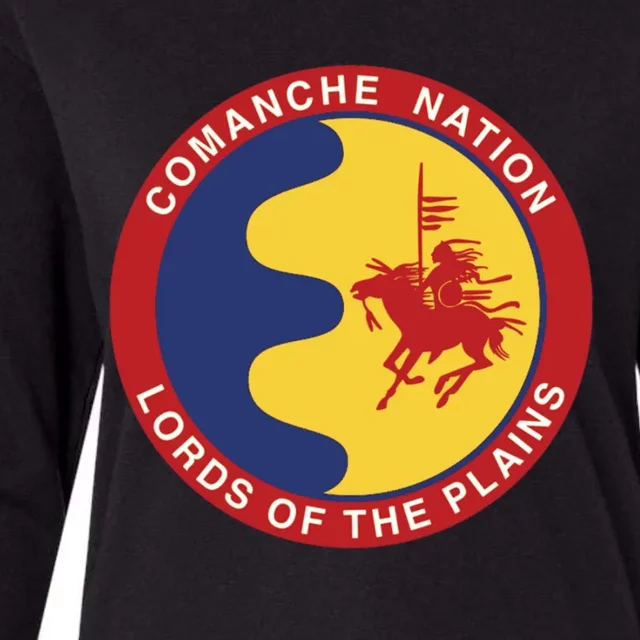 Comanche Nation Seal: Lords Of The Plains Womens Cotton Relaxed Long Sleeve T-Shirt