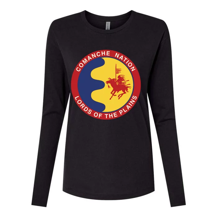 Comanche Nation Seal: Lords Of The Plains Womens Cotton Relaxed Long Sleeve T-Shirt