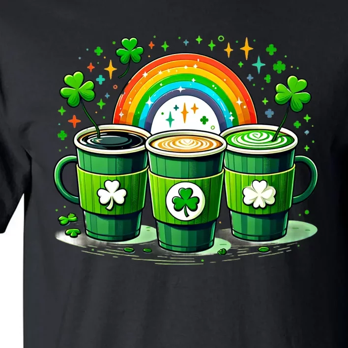 Coffee Nurse St PatrickS Day Shamrock Rainbow Rn Icu Er Gift Tall T-Shirt