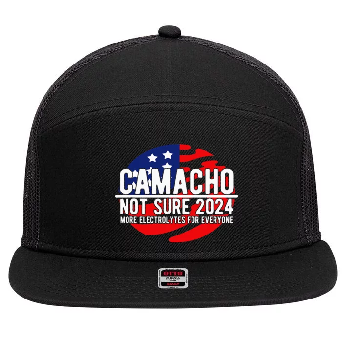 Camacho Not Sure For President 2024 Usa 7 Panel Mesh Trucker Snapback Hat