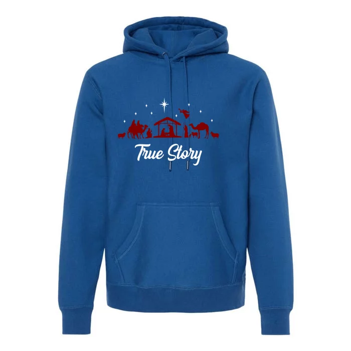 Christmas Nativity Scene True Story Religious Christian Premium Hoodie