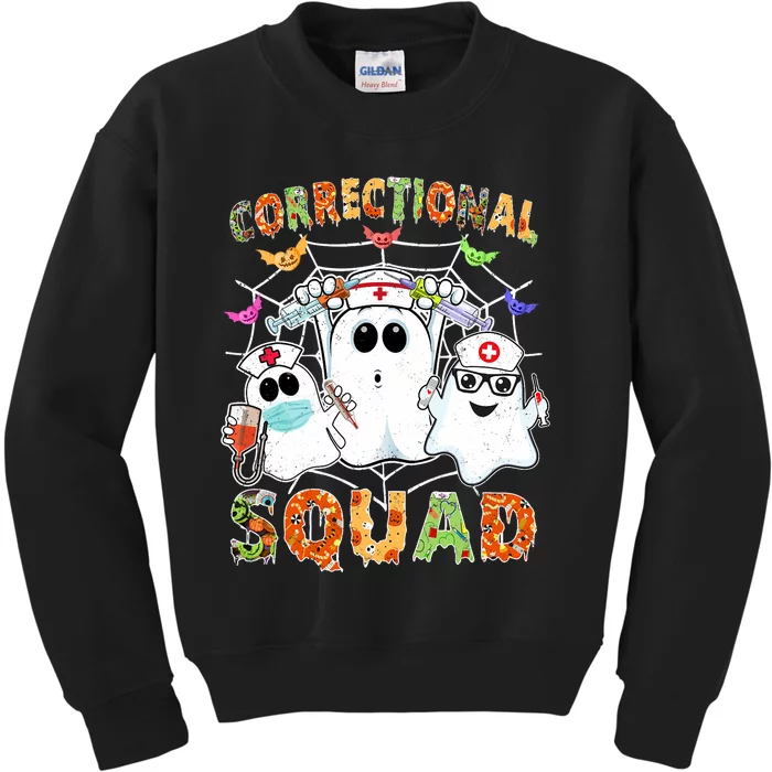 Correctional Nurse Squad Boo Halloween Rn Matching Kids Sweatshirt