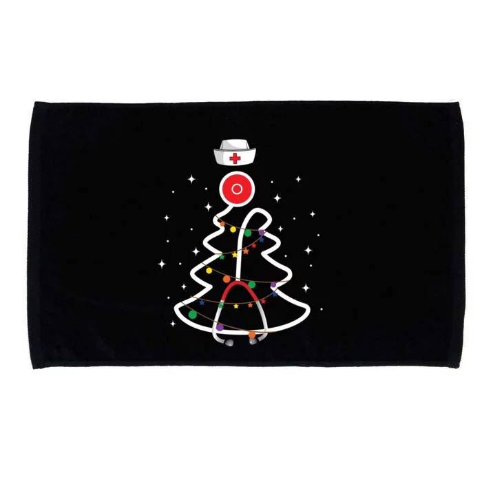 Christmas Nurse Stethoscope Christmas Tree Nurse Gift Microfiber Hand Towel