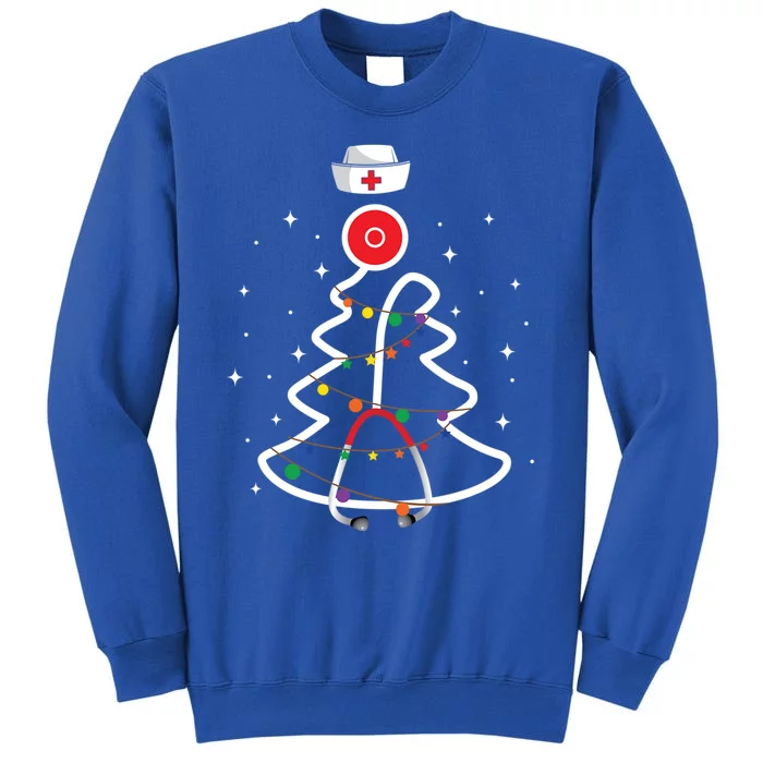 Christmas Nurse Stethoscope Christmas Tree Nurse Gift Tall Sweatshirt