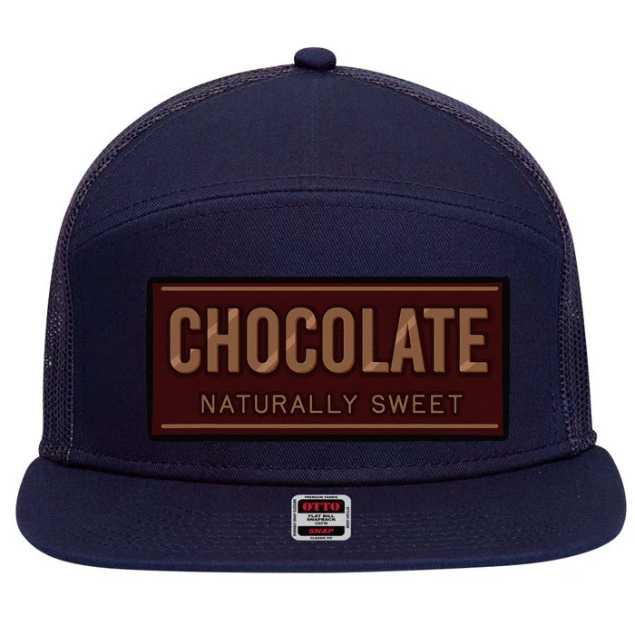 Chocolate Naturally Sweet Dessert Lover Food Cacao Flavor 7 Panel Mesh Trucker Snapback Hat