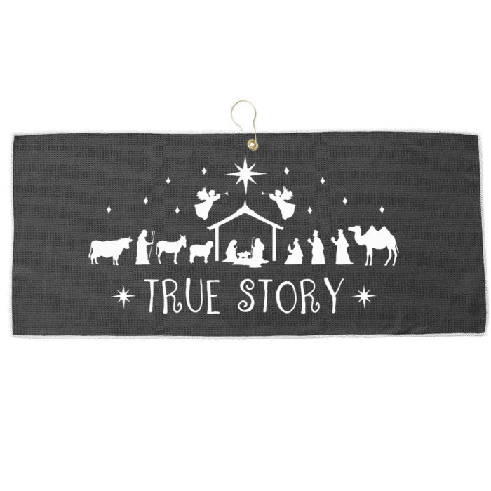 Christmas Nativity True Story Nativity Scene Large Microfiber Waffle Golf Towel