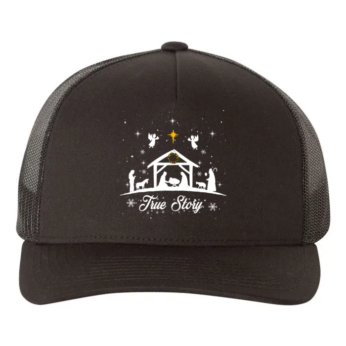 Christmas Nativity True Story Nativity Scene Gifts Yupoong Adult 5-Panel Trucker Hat