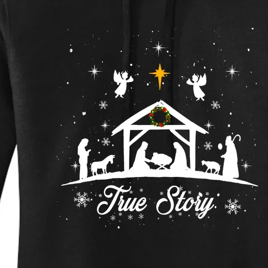 Christmas Nativity True Story Nativity Scene Gifts Women's Pullover Hoodie