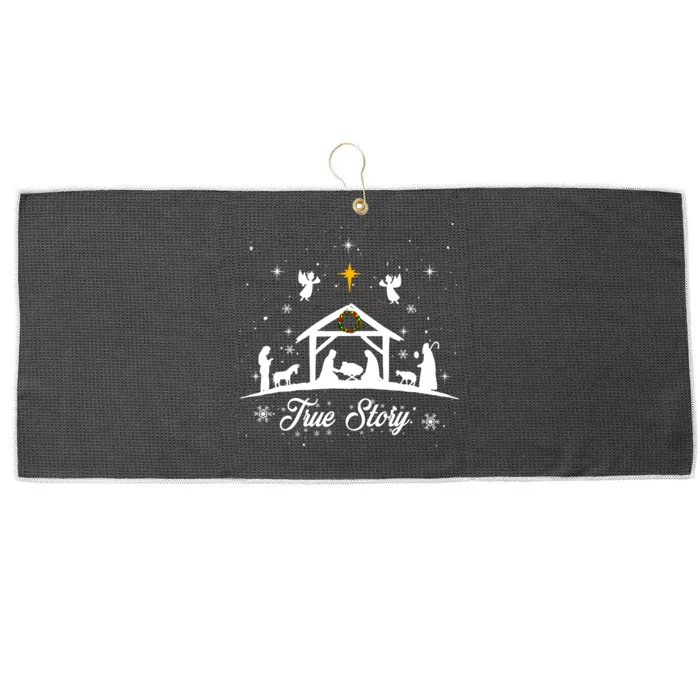 Christmas Nativity True Story Nativity Scene Gifts Large Microfiber Waffle Golf Towel