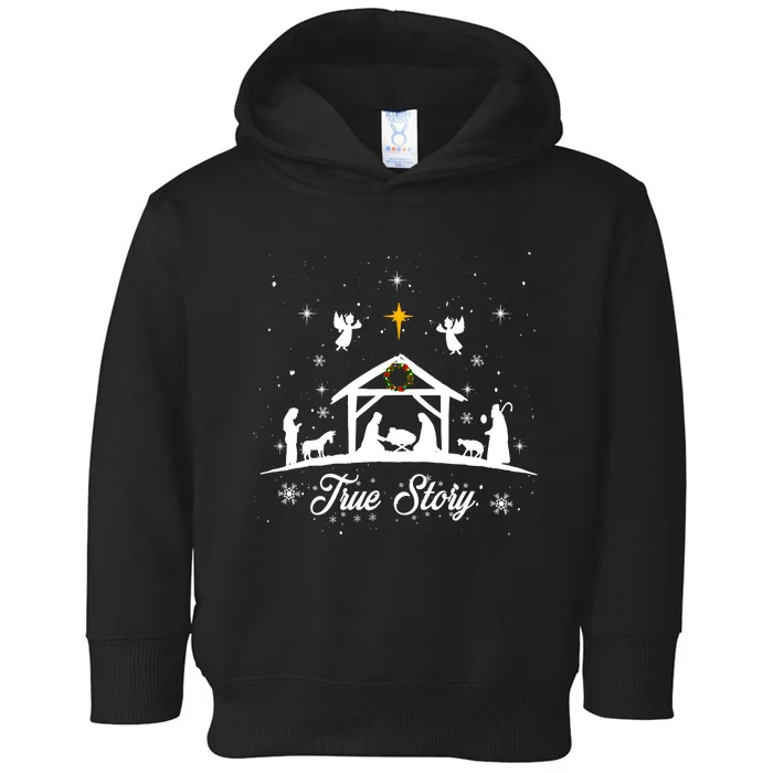 Christmas Nativity True Story Nativity Scene Gifts Toddler Hoodie