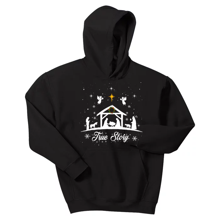 Christmas Nativity True Story Nativity Scene Gifts Kids Hoodie