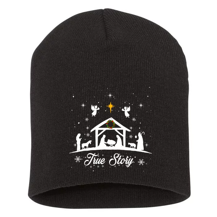 Christmas Nativity True Story Nativity Scene Gifts Short Acrylic Beanie