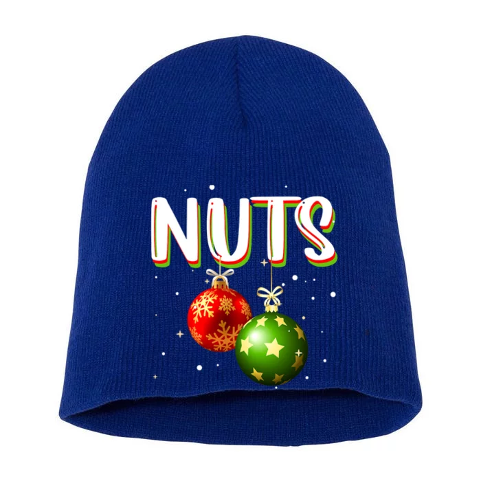 Chest Nuts Tee Christmas Matching Couples Chestnuts Xmas Great Gift Short Acrylic Beanie