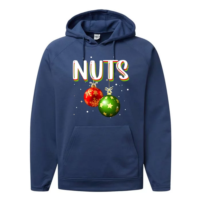 Chest Nuts Tee Christmas Matching Couples Chestnuts Xmas Great Gift Performance Fleece Hoodie