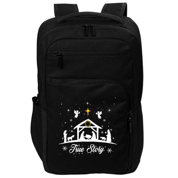 Christmas Nativity True Story Nativity Scene Gifts Impact Tech Backpack