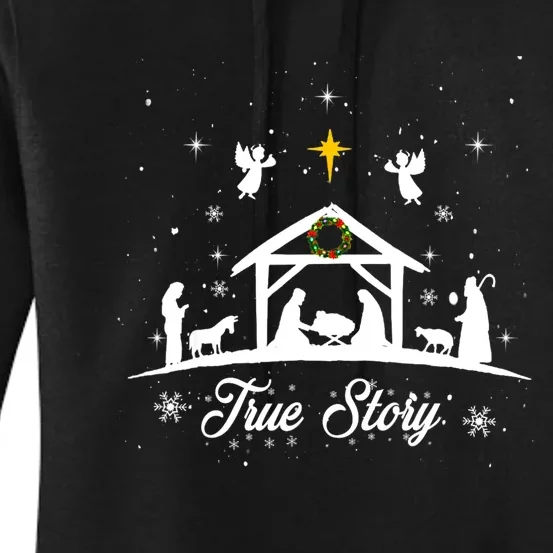 Christmas Nativity True Story Nativity Scene Gifts Women's Pullover Hoodie