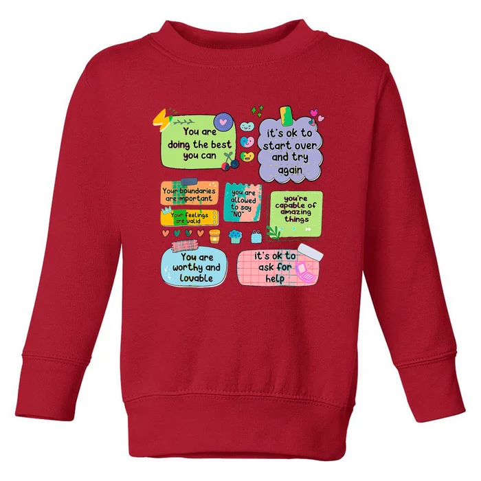 Counselor Note To Self Mental Health School Toddler Sweatshirt