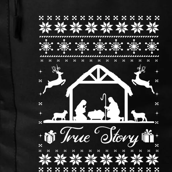 Christmas Nativity True Nativity Story Scene Ugly Sweater Daily Commute Backpack