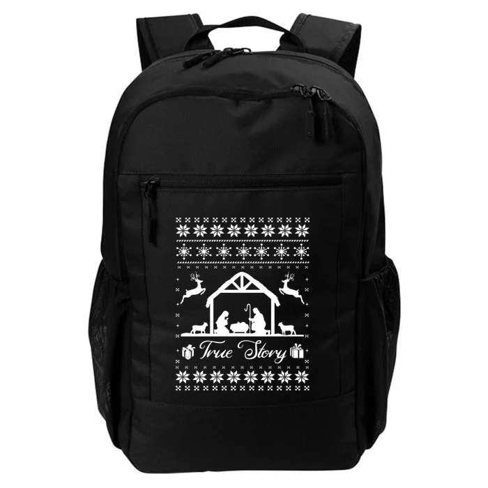 Christmas Nativity True Nativity Story Scene Ugly Sweater Daily Commute Backpack