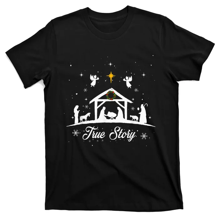 Christmas Nativity True Story Nativity Scene Family Matching T-Shirt