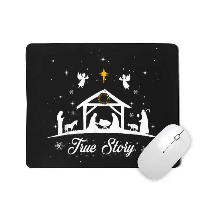 Christmas Nativity True Story Nativity Scene Family Matching Mousepad