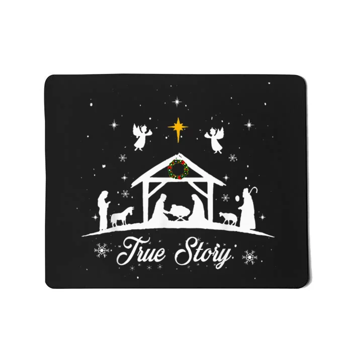 Christmas Nativity True Story Nativity Scene Family Matching Mousepad