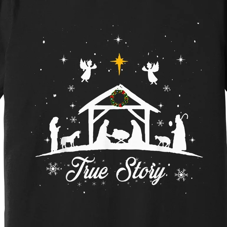 Christmas Nativity True Story Nativity Scene Family Matching Premium T-Shirt