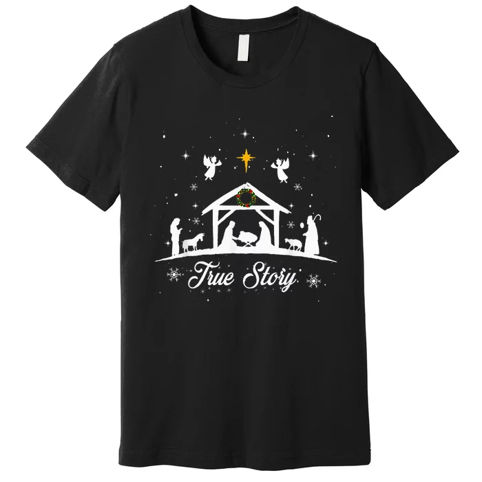 Christmas Nativity True Story Nativity Scene Family Matching Premium T-Shirt