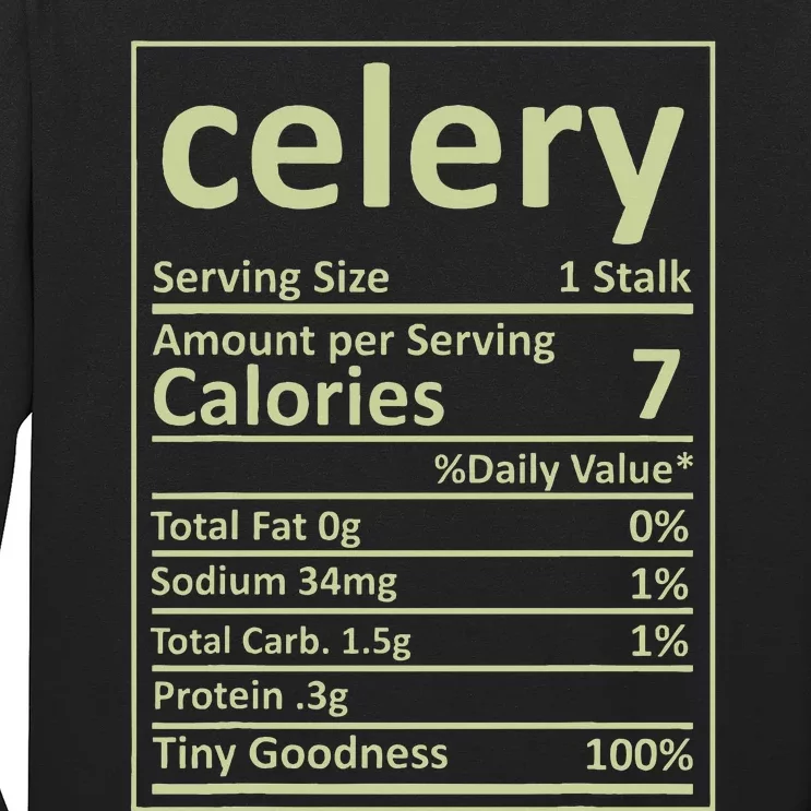 Celery Nutrition Thanksgiving Costume Food Facts Xmas Long Sleeve Shirt