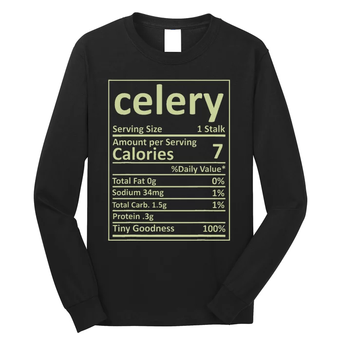 Celery Nutrition Thanksgiving Costume Food Facts Xmas Long Sleeve Shirt