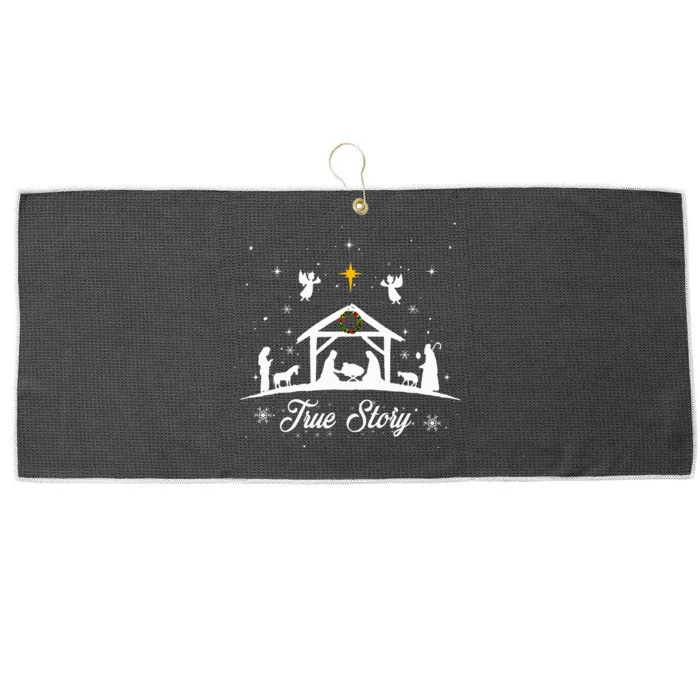 Christmas Nativity True Story Nativity Scene Gifts Large Microfiber Waffle Golf Towel