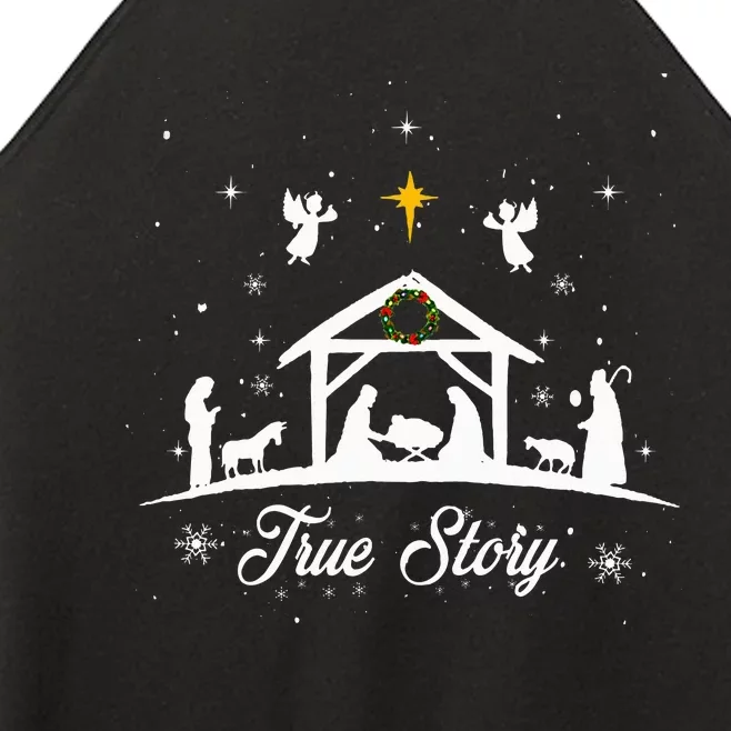 Christmas Nativity True Story Nativity Scene Gifts Women’s Perfect Tri Rocker Tank