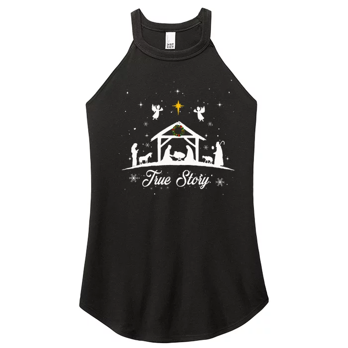 Christmas Nativity True Story Nativity Scene Gifts Women’s Perfect Tri Rocker Tank