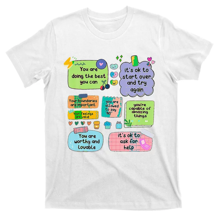 Counselor Note To Self Mental Health School T-Shirt