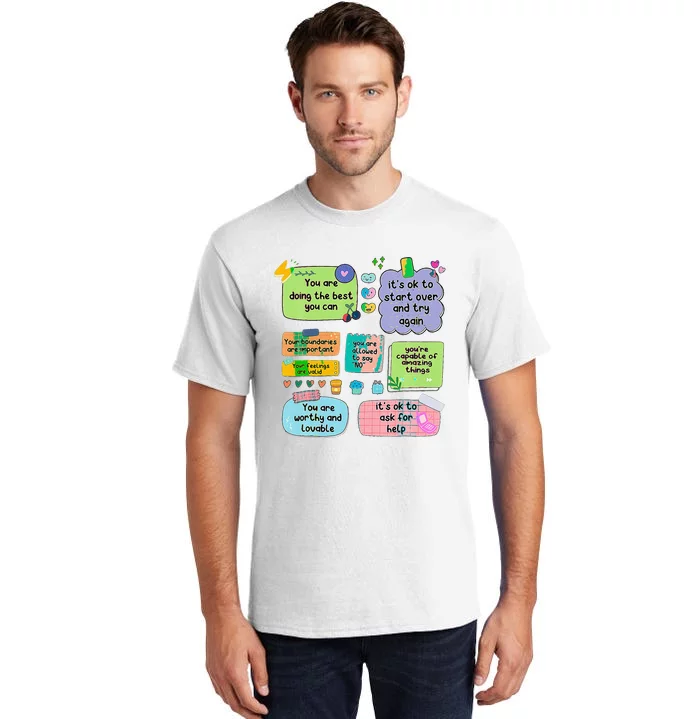 Counselor Note To Self Mental Health School Tall T-Shirt