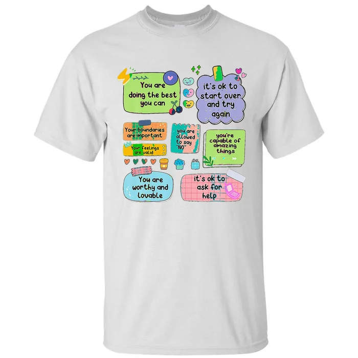 Counselor Note To Self Mental Health School Tall T-Shirt