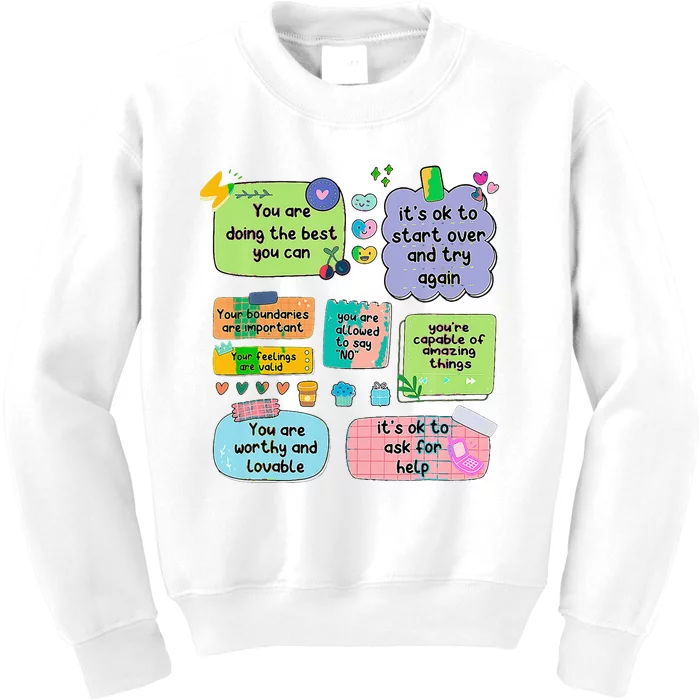 Counselor Note To Self Mental Health School Kids Sweatshirt