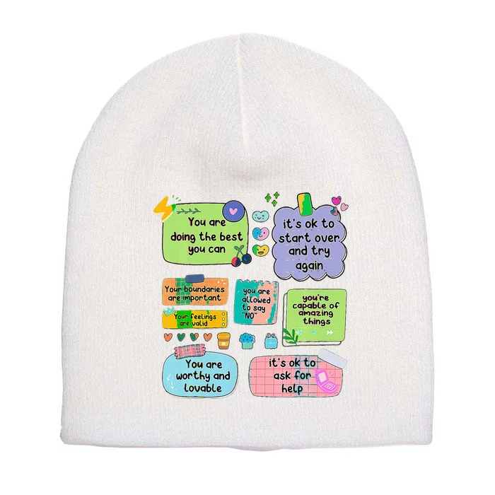 Counselor Note To Self Mental Health School Short Acrylic Beanie