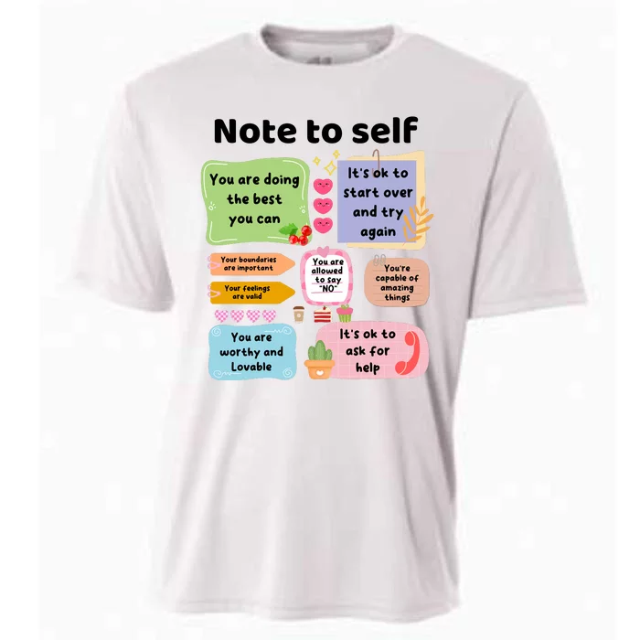 Counselor Note To Self Mental Health School Psychologist Cooling Performance Crew T-Shirt