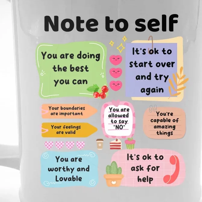 Counselor Note To Self Mental Health School Psychologist Front & Back Beer Stein