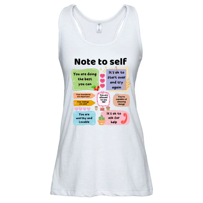 Counselor Note To Self Mental Health School Psychologist Ladies Essential Flowy Tank