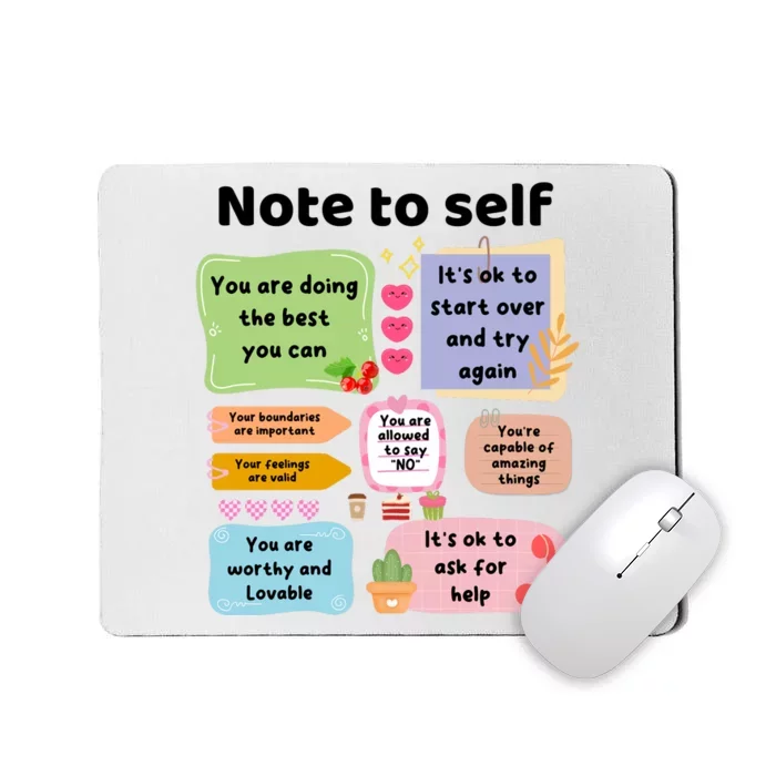 Counselor Note To Self Mental Health School Psychologist Mousepad