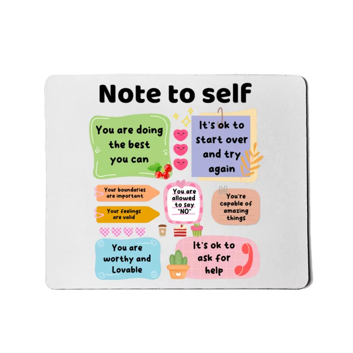 Counselor Note To Self Mental Health School Psychologist Mousepad