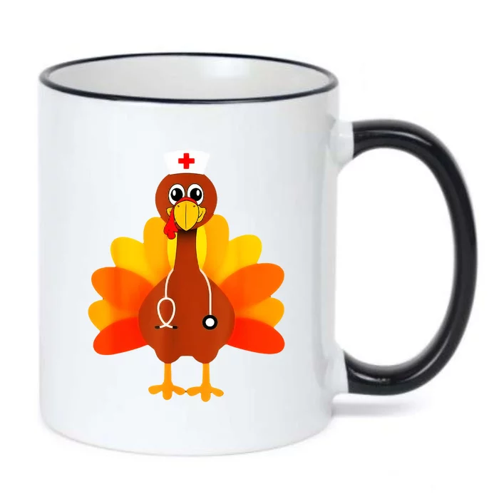 Cute Nurse Thanksgiving Turkey Black Color Changing Mug